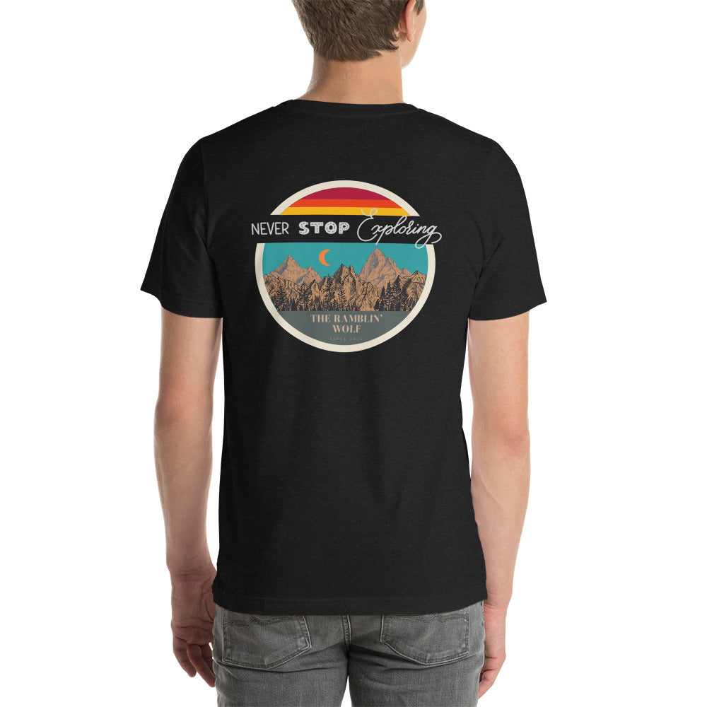 Never Stop Exploring Unisex Tee