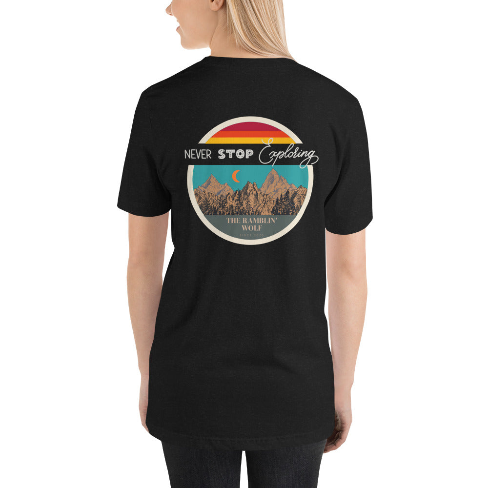 Never Stop Exploring Unisex Tee