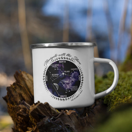 Navigate the Stars Enamel Mug