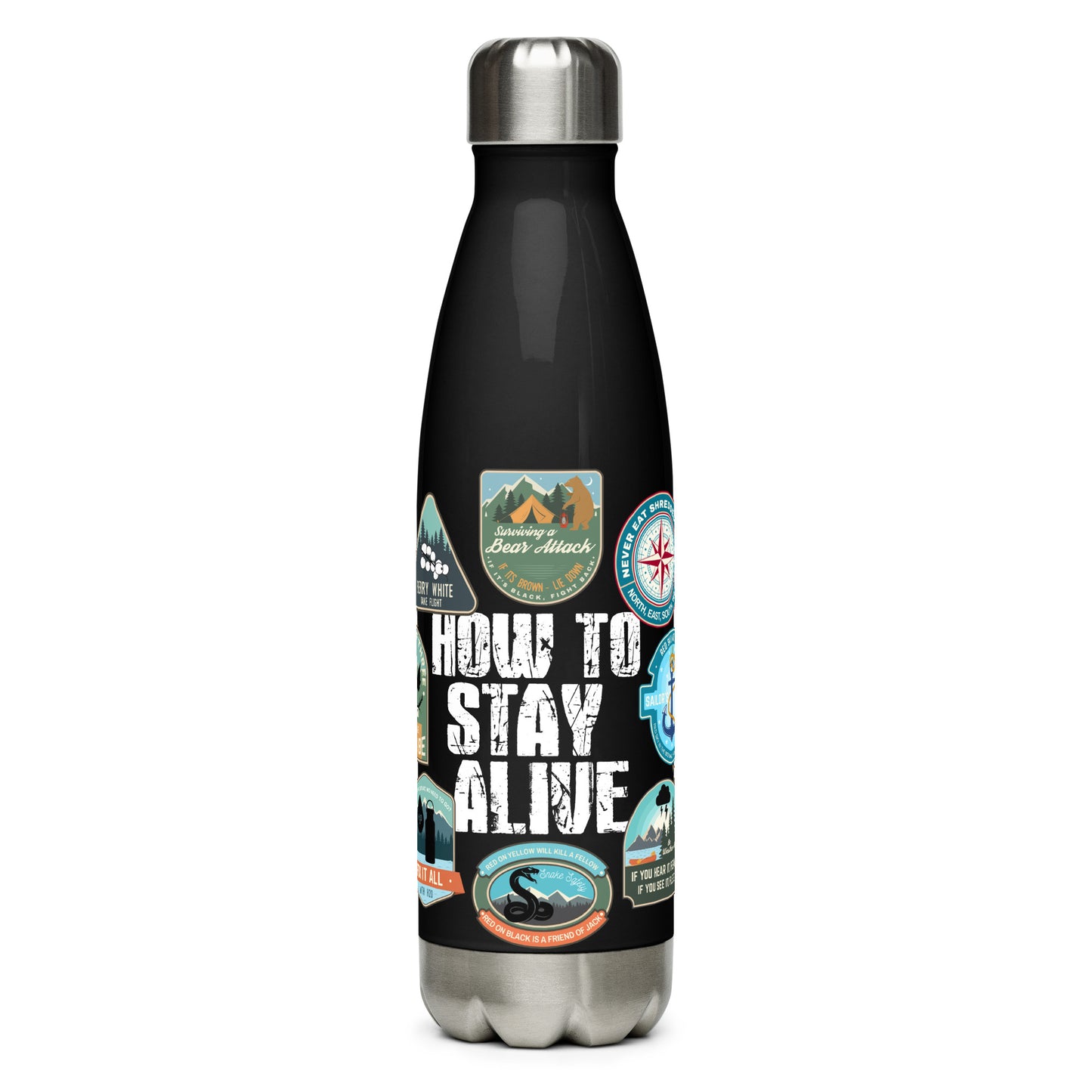 How to Stay Alive Stainless Steel Water Bottle